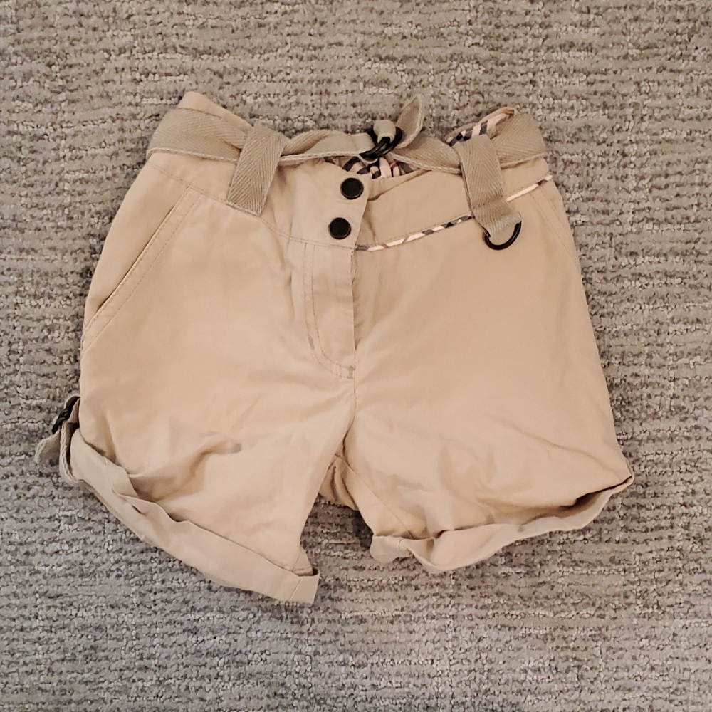 Burberry Tan Relaxed Fit Shorts with Rolled Hems